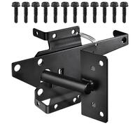 SPEEDWOX Self Locking Gate Latch Heavy Duty Post Mount Automatic Gravity Lever Auto-Locking Gate Locks with Mounting Screws Carbon Steel for Vinyl Fence Pool Door Garden Outdoor Baby Door