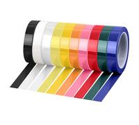 SPEEDWOX Vinyl Tape 10 Rolls 3/4 Inch x 22yd Heat Resistant Vinyl Thin Masking Tape High Temperature Pinstripe Tapes for Automotive Paint Electrical Insulation Sublimation Press Industrial Application
