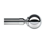 Speedy 28mm Rome Fixed Eyelet Complete Curtain Pole Set, Chrome, 300cm