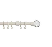 Speedy 13-16mm Acrylic Ball Extendable Complete Curtain Pole Set, Cream, 120-200cm