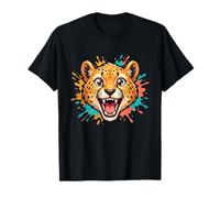 Speedy Cheetah Roaring Big Cat Color Splash T-Shirt