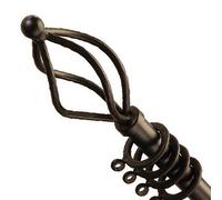 Speedy County Metal 16 - 19mm Crown Extendable Curtain Pole Set, Black, 170 - 300 Cm
