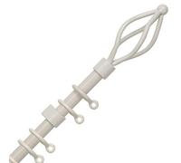 Speedy County Metal 16 - 19mm Crown Extendable Curtain Pole Set, Cream, 125 - 215 Cm