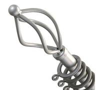 Speedy County Metal 16 - 19mm Crown Extendable Curtain Pole Set, Silver, 125 - 215 Cm