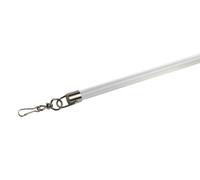 Speedy Curtain Draw Rods, Clear with satin silver collar, Pair, 100 Cm