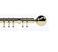 SPEEDY IDC 28mm Nikola Curtain Pole Set, Bright Brass, 400cm