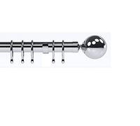 Speedy IDC 28mm Nikola Curtain Pole Set, Chrome, 400cm