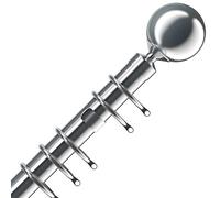 SPEEDY IDC 28mm Nikola Curtain Pole Set, Satin Silver, 400cm