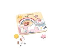 Speedy Monkey 696012 Unicorn Shape Puzzle Wooden Toy from 1 Year | Wooden unicorn puzzle from 1 year old with extra large, standing pieces - promotes motor skills, logic and imagination.