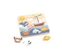 Speedy Monkey 696014 Ocean Shape Puzzle Wooden Toy from 1 Year | Wooden ocean peg puzzle with extra large pieces for gripping and standing up. Promotes motor skills, logic and imagination