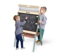 Speedy Monkey Adjustable Wooden Easel - Double Sided Drawing Board Kids - Blackboard & Whiteboard | Educational Easel Stand | Sustainable FSC Wood, Non-Toxic, Smooth Edges, Foldable | Easel Kids