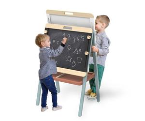 Speedy Monkey Adjustable Wooden Easel - Double Sided Drawing Board Kids - Blackboard & Whiteboard | Educational Easel Stand | Sustainable FSC Wood, Non-Toxic, Smooth Edges, Foldable | Easel Kids