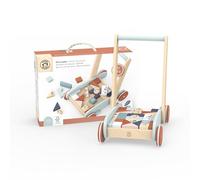Speedy Monkey Baby Walker with 27 Colourful Wooden Blocks - FSC Certified | Non-Toxic | Stacking Fun Wooden Toys For 1 Year Old Boys & Girls | Perfect 1 Year Old Boy Toys & Toys For 1 Year Old Girls