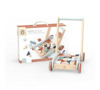 Speedy Monkey Baby Walker with 27 Colourful Wooden Blocks - FSC Certified | Non-Toxic | Stacking Fun Wooden Toys For Boys & Girls | Perfect 1 Year Old Boy Toys & Toys For 1 Year Old Girls