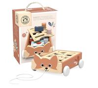 SPEEDY MONKEY Fox Block Cart with 24 Blocks, Toddlers 12m+, Kids Gift