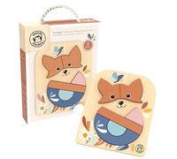 Speedy Monkey Fox Puzzle for Toddlers 12m+, 6 Piece Wooden Toy, Kids Gift