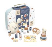 SPEEDY MONKEY My First Toy Box, Wooden Nursery Toy Set, Toddler Gift | Includes building blocks, stacking rabbit, chick puzzle and pull-along hedgehog, FSC certified wood
