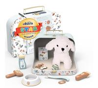 SPEEDY MONKEY My Little Dog - Plush Toy Puppy with Snacks, Bowl, Brush, Collar & More in Beautiful Suitcase | Perfect Travel Toy | Great for 2+ Year Olds