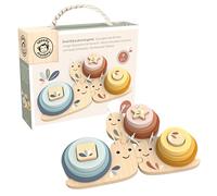 SPEEDY MONKEY Snail Educational Game for Toddlers 18m+ | Wooden Stacking & Sorting Ring Toy for Kids | Colour Recognition, Counting & Fine Motor Skills Activity | Preschool Learning Gift