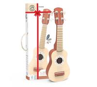 Speedy Monkey Toy Ukulele for Kids | Beautiful Wooden & Terracotta Colour Kids Guitar | 4-Strings Kids Musical Instruments | Acoustic Toys | Toy Guitar for Toddlers | Encourages Musical Development