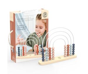 SPEEDY MONKEY Wooden Abacus Toy, Colourful Beads, Develops Hand-Eye Coordination, Colour Recognition & Creativity, Smooth Sliding on Stainless Steel Rods, Non-Toxic Paint, Ideal for Kids