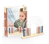 SPEEDY MONKEY Wooden Abacus Toy with Colourful Beads for Kids, Toddler Gift | Colourful beads on stainless steel rods, smooth sliding, non-toxic paint, develops colour recognition
