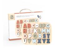 SPEEDY MONKEY Wooden Alphabet Puzzle for Toddlers, FSC Certified, Kids Gift | Colourful wooden letters, non-toxic paint, child-safe edges, FSC certified wood, Montessori jigsaw board
