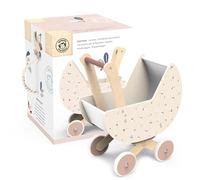 Speedy Monkey Wooden Dolls Pram - Beautifully Crafted, FSC Certified Wooden Baby Doll Accessories for Ages 2+ | Safe, Lightweight, Easy to Move & Clean, Non-Toxic Paint | Perfect Wooden Toys Gift