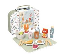 Speedy Monkey Wooden Picnic Basket Playset, FSC Certified, Toddler Gift | FSC certified pretend play food and fruit toy for toddlers and preschoolers, outdoor picnic role play set