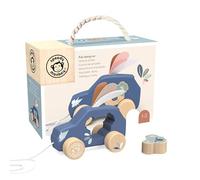 SPEEDY MONKEY Wooden Pull-Along Car for Toddlers 12m+, Kids Gift