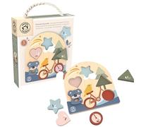 SPEEDY MONKEY Wooden Puzzle for Toddlers 12m+, 4 Piece Sorter, Kids Gift