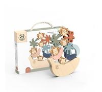 SPEEDY MONKEY Wooden See Saw Game - Great Educational Baby Toys with Palm Trees, Bananas & Monkeys | Safe, Sustainable & Durable FSC Wood | Non-Toxic Paint Sensory Toys for 3 Year Old Girls & Boys