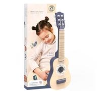 SPEEDY MONKEY Wooden Toy Guitar for Kids, 6 Strings, Blue, Toddler Gift | 6 strings, blue and wooden colour, lightweight and easy to carry, develops musical skill in children