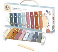 SPEEDY MONKEY Wooden Xylophone with 8 Metallic Keys and Mallet, Kids Gift | 8 tuned metallic bars and a wooden mallet, non-toxic paint, first musical instrument for children