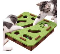 Speedy Panther Interactive Cat Puzzle Toy, Mental Stimulation Box with 3 Balls, Indoor Cat Brain Training Game, Green