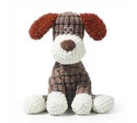 Speedy Panther Plush Poodle Dog Squeaky Toy, Interactive Soft Chew Toy for Small Medium Dogs, Brown and White, Training Play Pet Toy