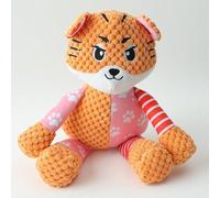 Speedy Panther Plush Squeaky Dog Toy for Small Medium Large Dogs, Soft Chew Toy, Cute Tiger Style,Orange