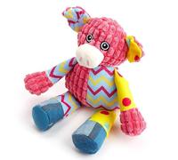 Speedy Panther Squeaky Plush Dog Toy, Teething Chew Toy for Small Medium Dogs and Puppies, Pig Design,Colorful Multi-Textured