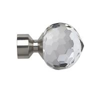 Speedy Poles Apart Bella Finial, Satin Silver, 28 mm, Pack of 2