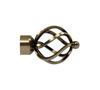 Speedy 28 mm Poles Apart Cage Finial, Pack of 2, Antique Brass