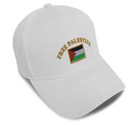 Speedy Pros Baseball Cap Free Palestine Flag Embroidery Countries Hats for Men & Women, White, One size
