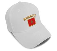 Speedy Pros Baseball Cap Morocco Flag Embroidery Countries Hats for Men & Women, White, One size