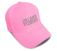 Speedy Pros Baseball Caps for Men & Women Embroidered Florida Orlando America USA Embroidery Ladies & Men Baseball Hats, Soft Pink Design Only, One size