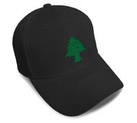 Speedy Pros Lebanon Flag Seal Embroidered Adjustable Structured Baseball Hat, One Size - Black - One Size