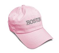 Speedy Pros Soft Baseball Cap Boston Embroidery State Map Names People Cotton Nation Dad Hats for Men & Women, Soft Pink Design Only, One size