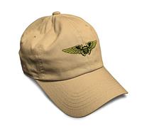 Speedy Pros Soft Baseball Cap Naval Flight Officer Embroidery Insignias Embroidery Cotton Dad Hats for Men & Women, Khaki Design Only, One size