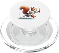 Speedy Squirrel Athlete Bat Playful Cartoon Design PopSockets PopGrip for MagSafe