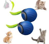 Speedy Tail Cat Toy, Cat Toy Speedy Tail 2.0, 360° Smart Automatic Moving Cat Toy Ball, Smart Interactive Cat Toys Ball for Indoor Cats, Two Speed Adjustment Smart Cat Toy Ball (2pcs Blue)