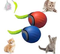 Speedy Tail Cat Toy, Cat Toy Speedy Tail 2.0, 360° Smart Automatic Moving Cat Toy Ball, Smart Interactive Cat Toys Ball for Indoor Cats, Two Speed Adjustment Smart Cat Toy Ball (2pcs Blue+Red)