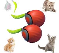 Speedy Tail Cat Toy, Cat Toy Speedy Tail 2.0, 360° Smart Automatic Moving Cat Toy Ball, Smart Interactive Cat Toys Ball for Indoor Cats, Two Speed Adjustment Smart Cat Toy Ball (2pcs Red)
